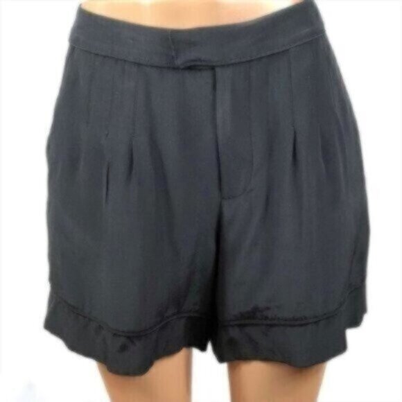 Marc Jacobs Black Silk High Rise Classic Dressy Shorts Size 8 - Picture 1 of 5